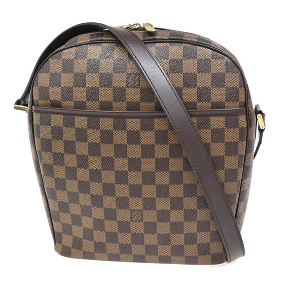 LOUIS VUITTON Ipanema GM Shoulder Bag Damier Ebene Leather Brown N51292 74KB213 - Picture 1 of 14